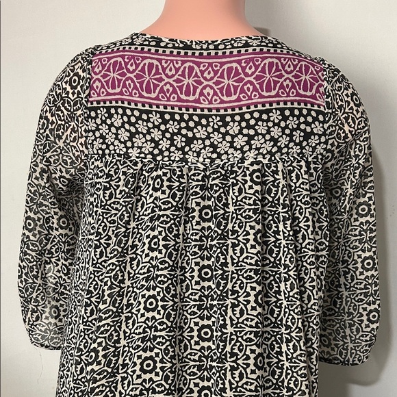 Free People Swing Dress Black Purple Midi Tassel Boho Peasant Hippie Small P - Picture 11 of 16